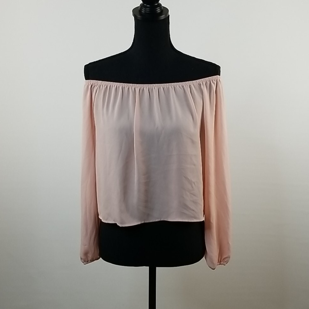 Forever 21 Sheer Light Pink Top Small